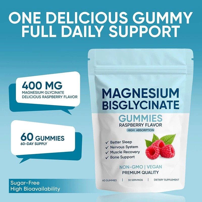 3X Magnesium Bisglycinate Gummies, with 400mg Magnesium Bisglycinate Chelate