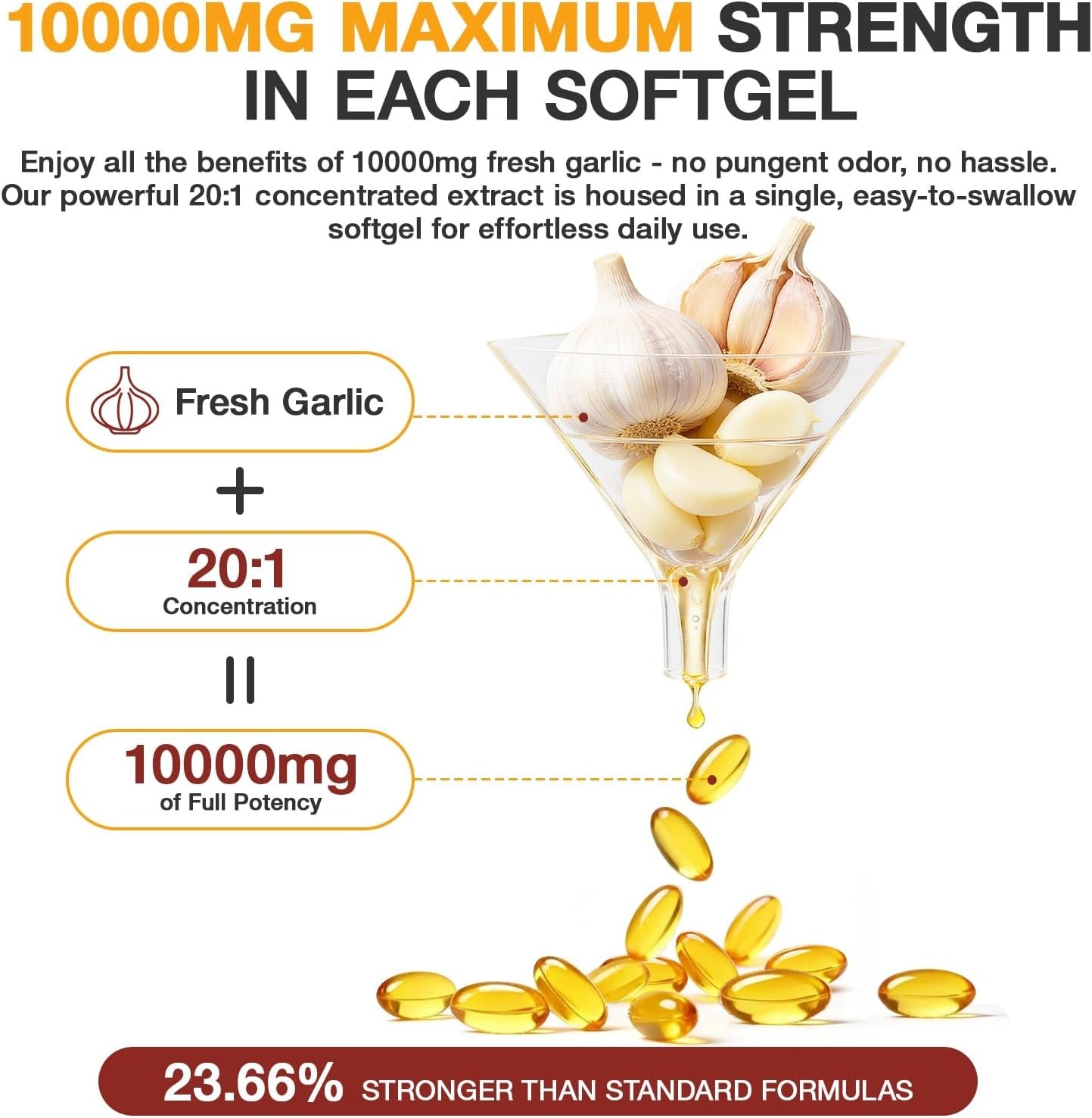 Pure Antioxidant Aged Garlic Extract – 300 Softgels for Heart & Brain Vitality