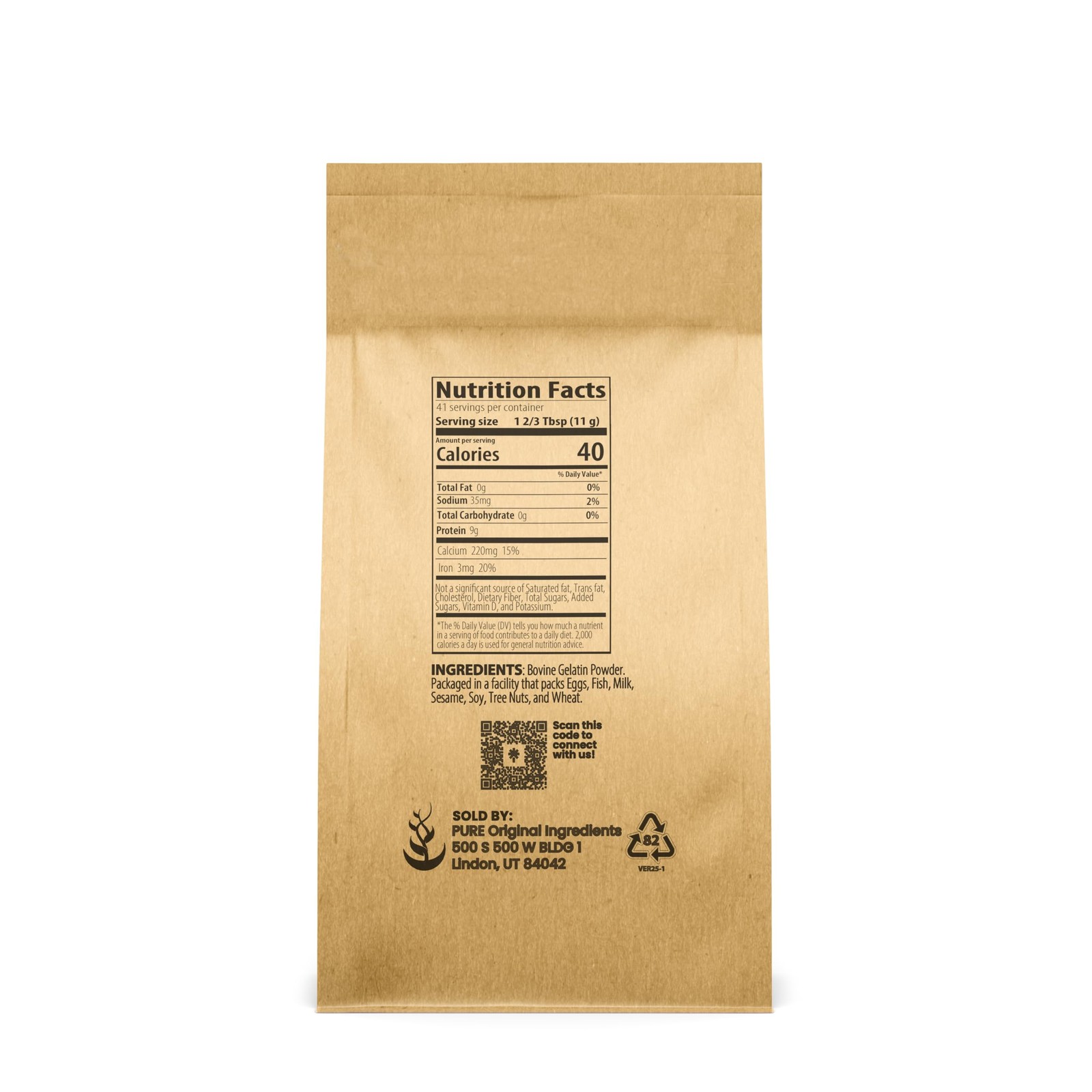 Beef Gelatin (1 lb) Bovine, Thickener, Soups & Sauces.