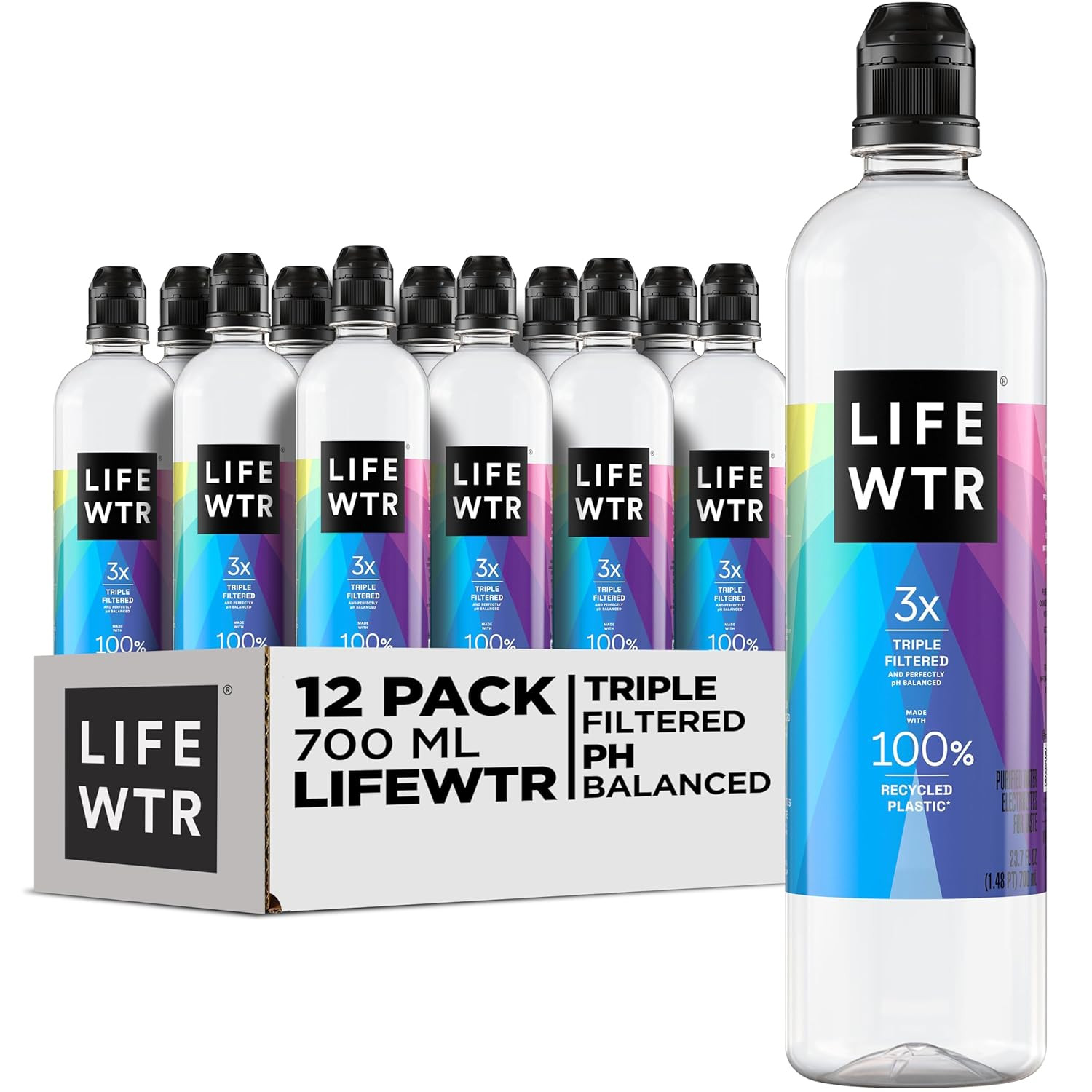LIFEWTR Premium Purified Water, Ph Balanced with Electrolytes, 100% Recycled Pla