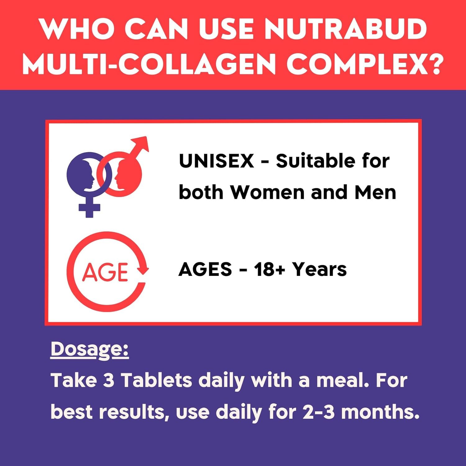 Nutrabud Multi Collagen Complex Supplement for Women, Men 90 Tablets Hydrolyzed