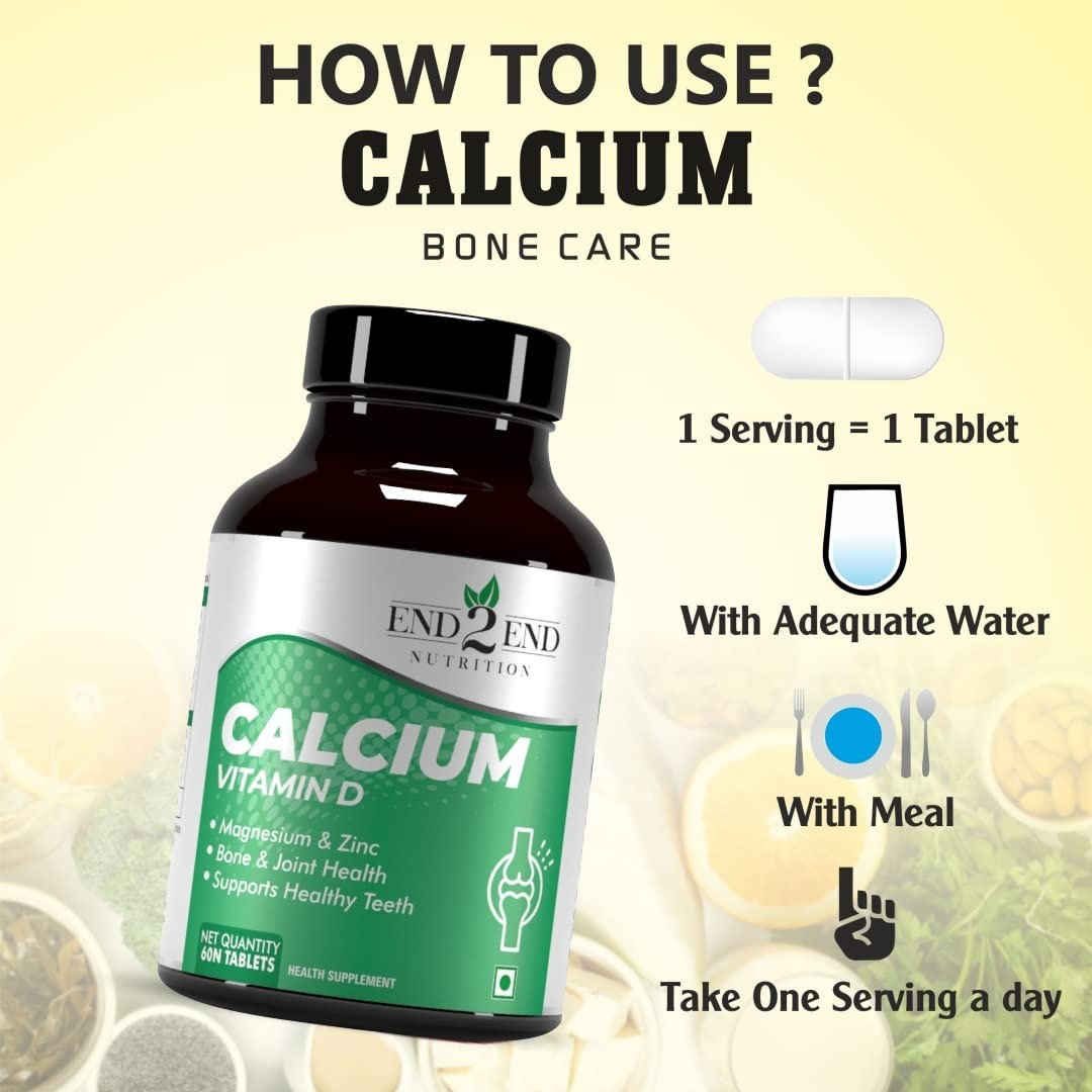 3 Pack End2.End Nutrition Calcium Zinc D 360 Tablets Veg