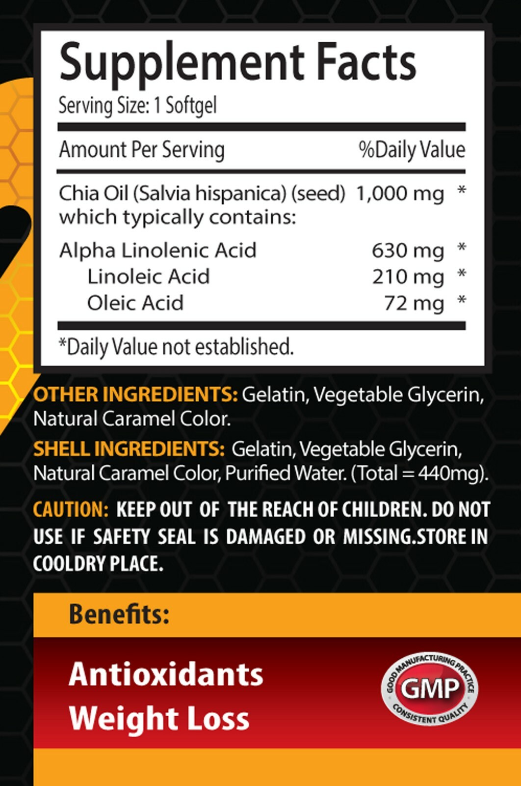 blood pressure lowering promoter – CHIA SEED OIL – energy booster 1 BOTTLE