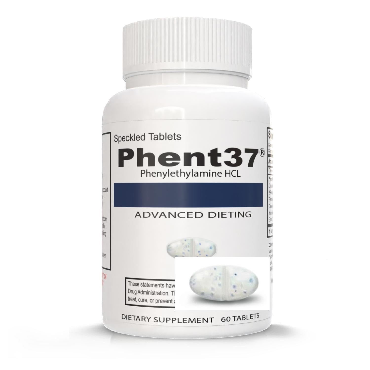 Phent37 1 Bottle 60 Speckled Tablets Advanced Phenylethylamine HCL Dietary …
