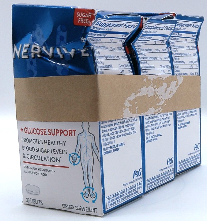 3Pk- Nervive + Glucose Support, 90 Total Tablets, Exp. 3/27