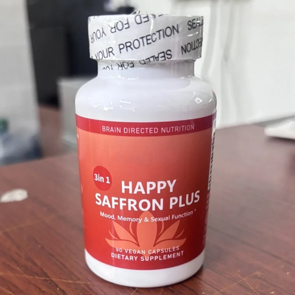 1 PACK Happy Saffron Plus 90 Capsules – Saffron Flower Extract, Curcumin & Zinc