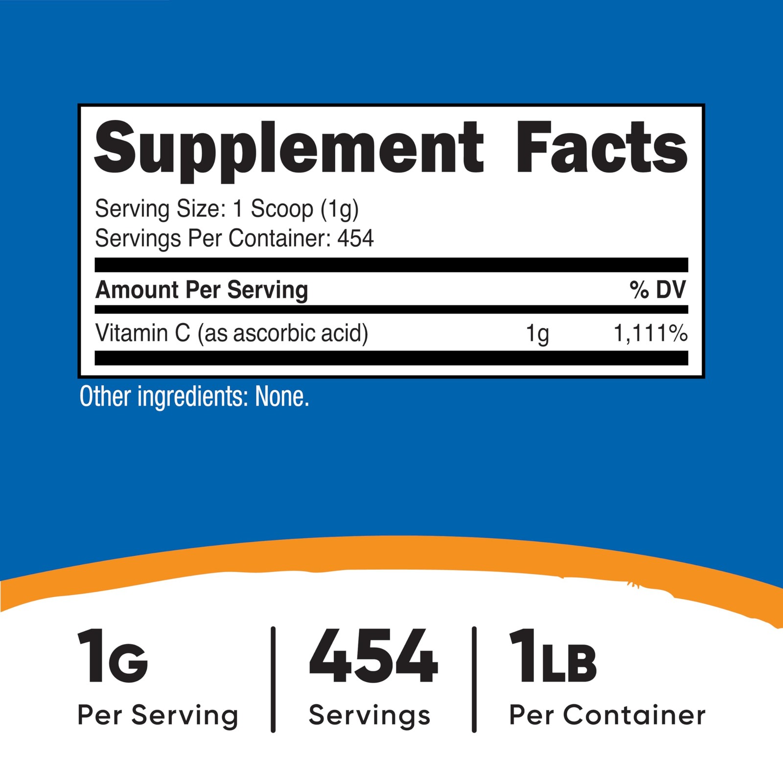 Nutricost Pure Ascorbic Acid Powder (Vitamin C) 1LB 16.2 Ounce (Pack of 1)