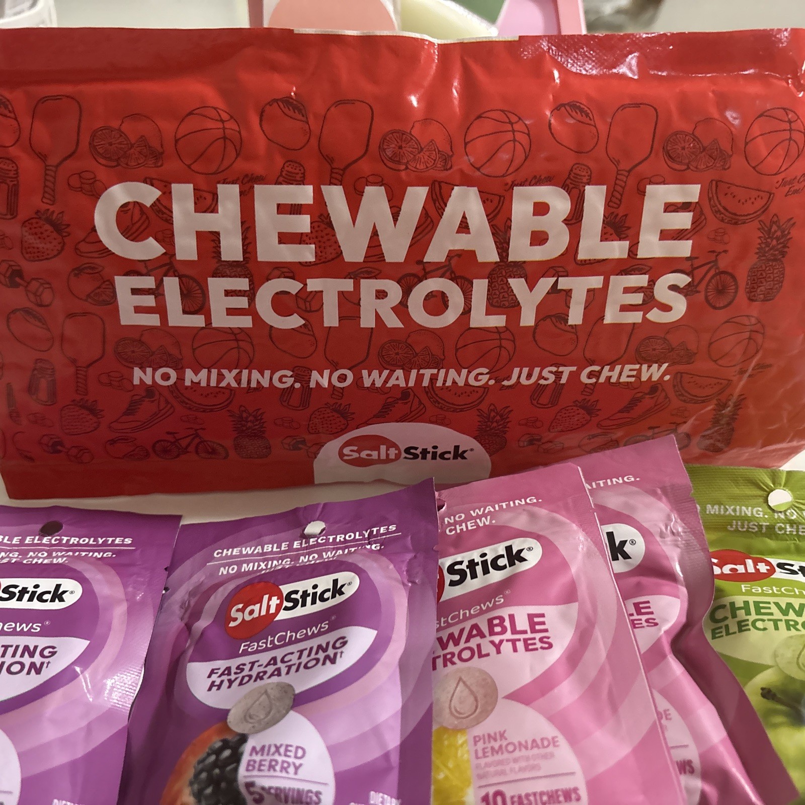SaltStick FastChews Fast-acting Hydration.Chewable Electrolytes.x6Packs 60Tabs