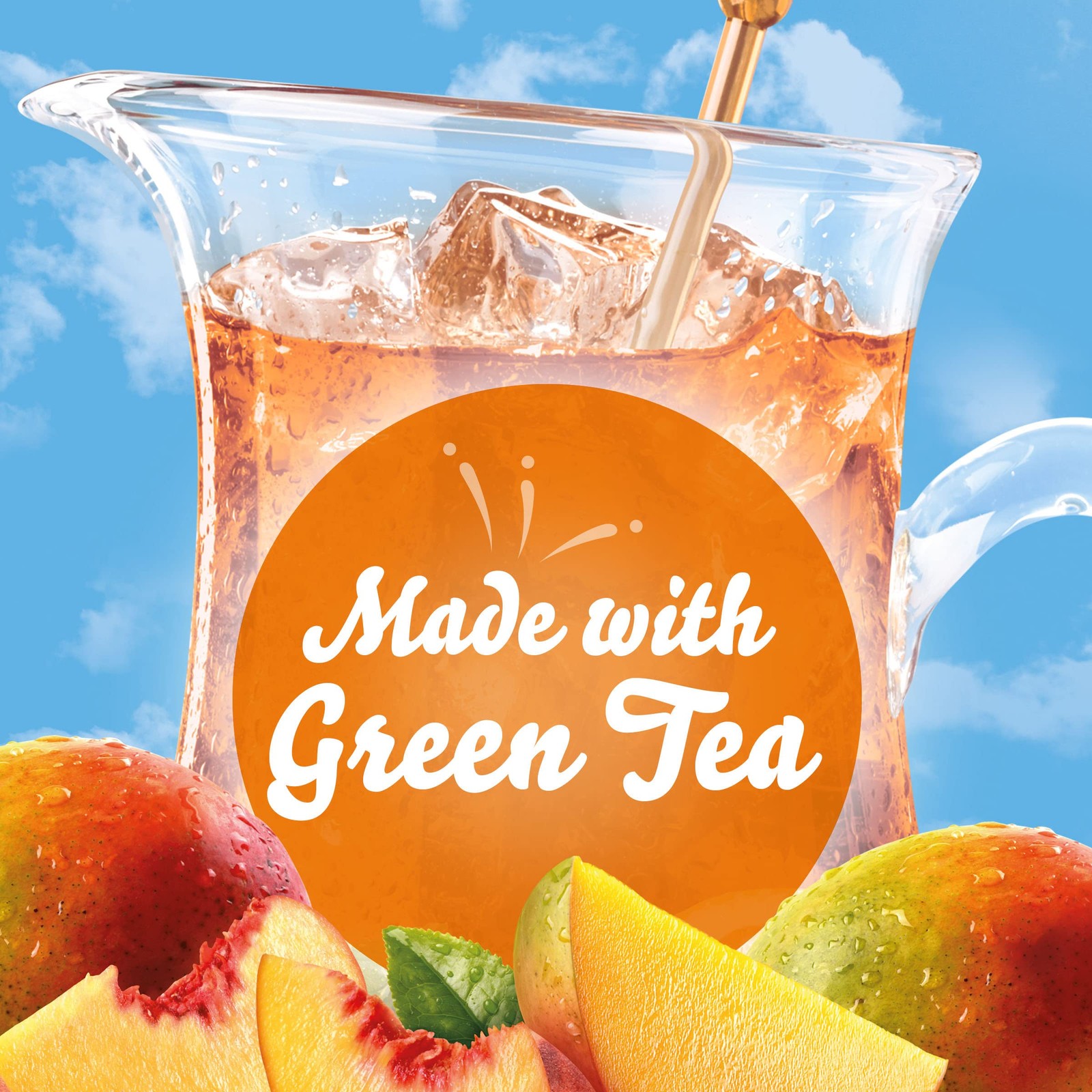 Crystal Light Peach Mango Green Tea Naturally Flavored Powdered Drink Mix, 60 ct