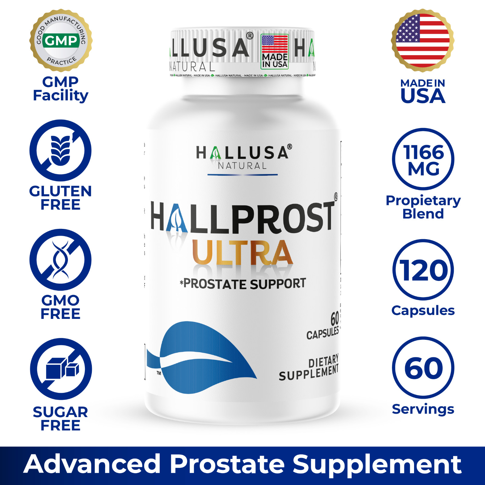 HALLPROST ULTRA 120 Caps + Free HALLVIGOR 60 Caps | Prostate Health Complex