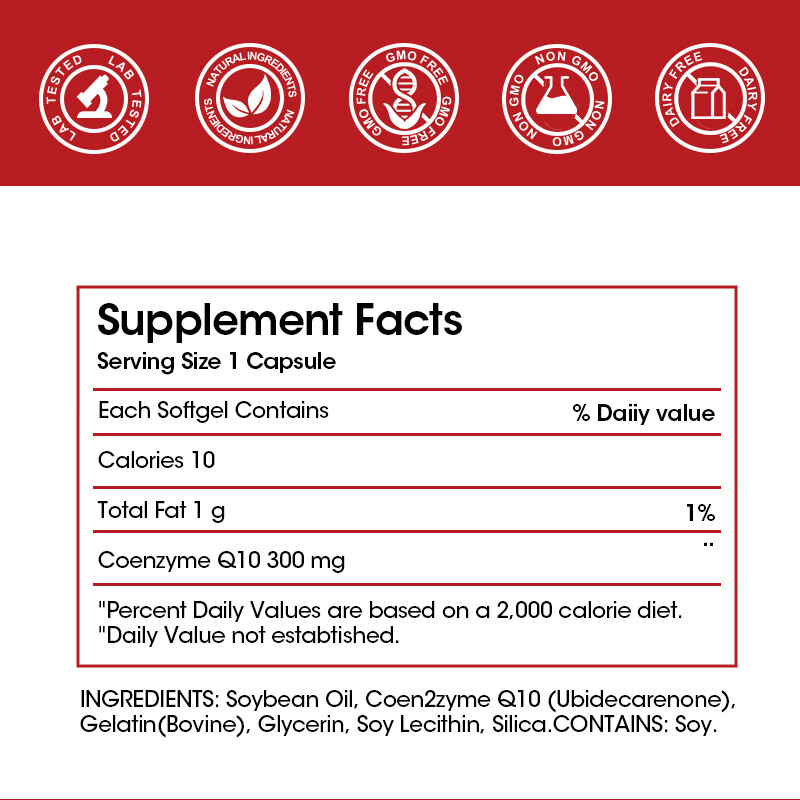 CoQ10 Capsules – Heart Health Support & Cellular Energy Production Formula 120pc