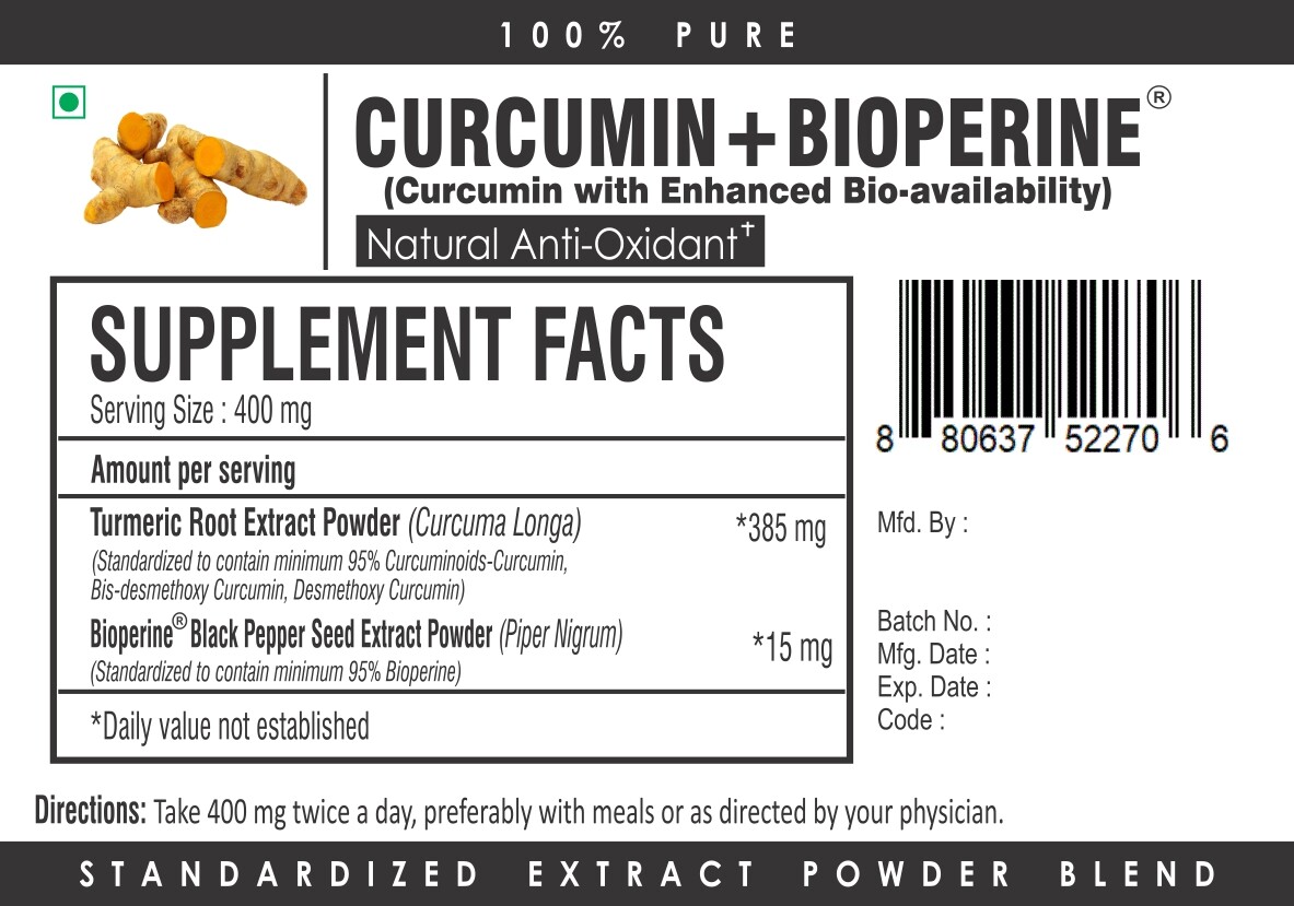 Turmeric Curcumin & Black Pepper Bioperine Powder 95% Antioxidant High Potency