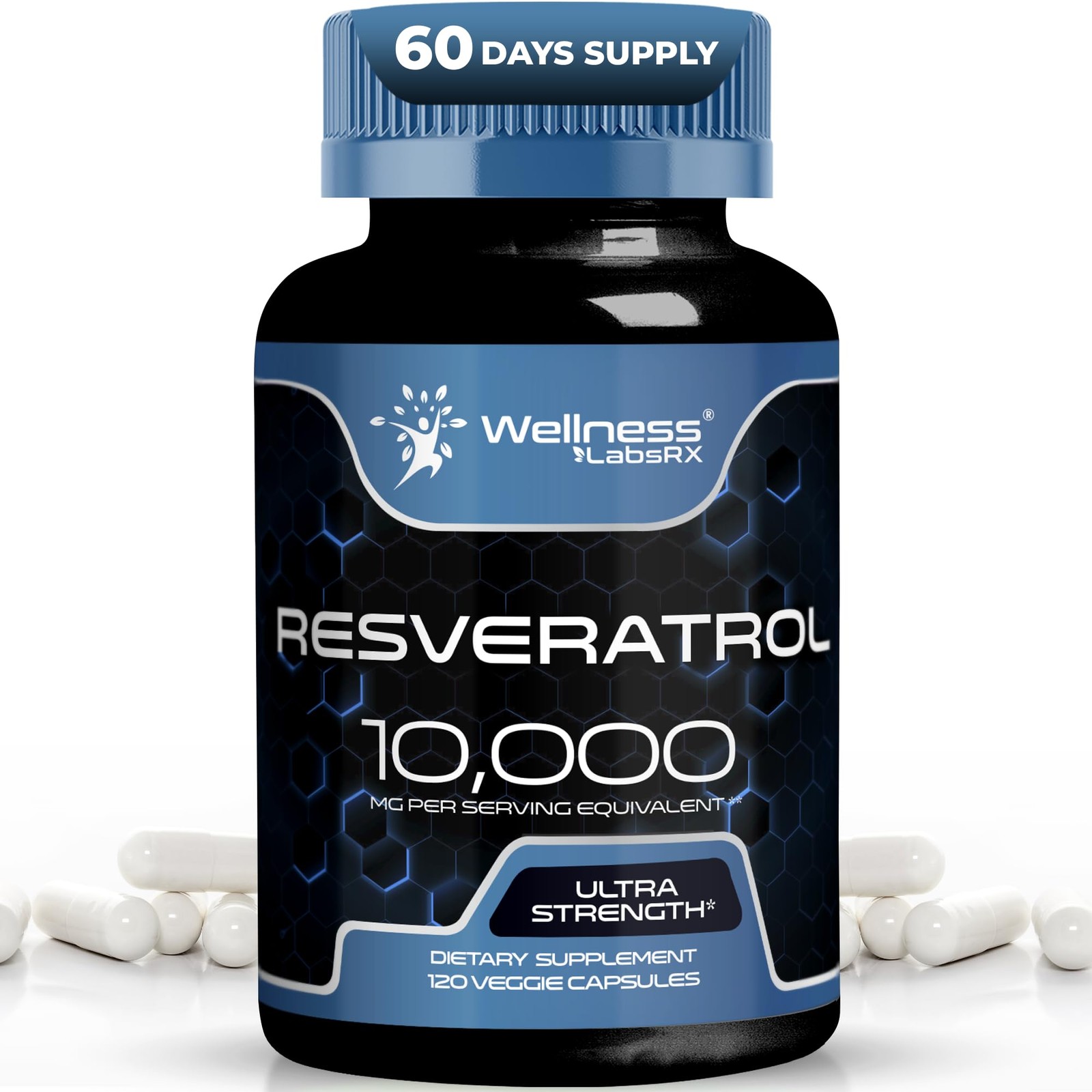 Resveratrol 1000mg, 120 (60 Days Supply), Ultra-Strength High Purity Trans-Re…