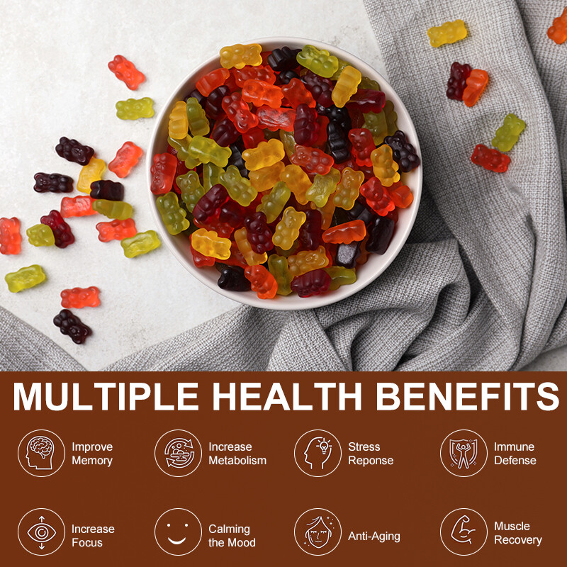 Super Mushroom Daily Gummies, Chaga, Lions Mane, Cordyceps Immunity Focus Memory