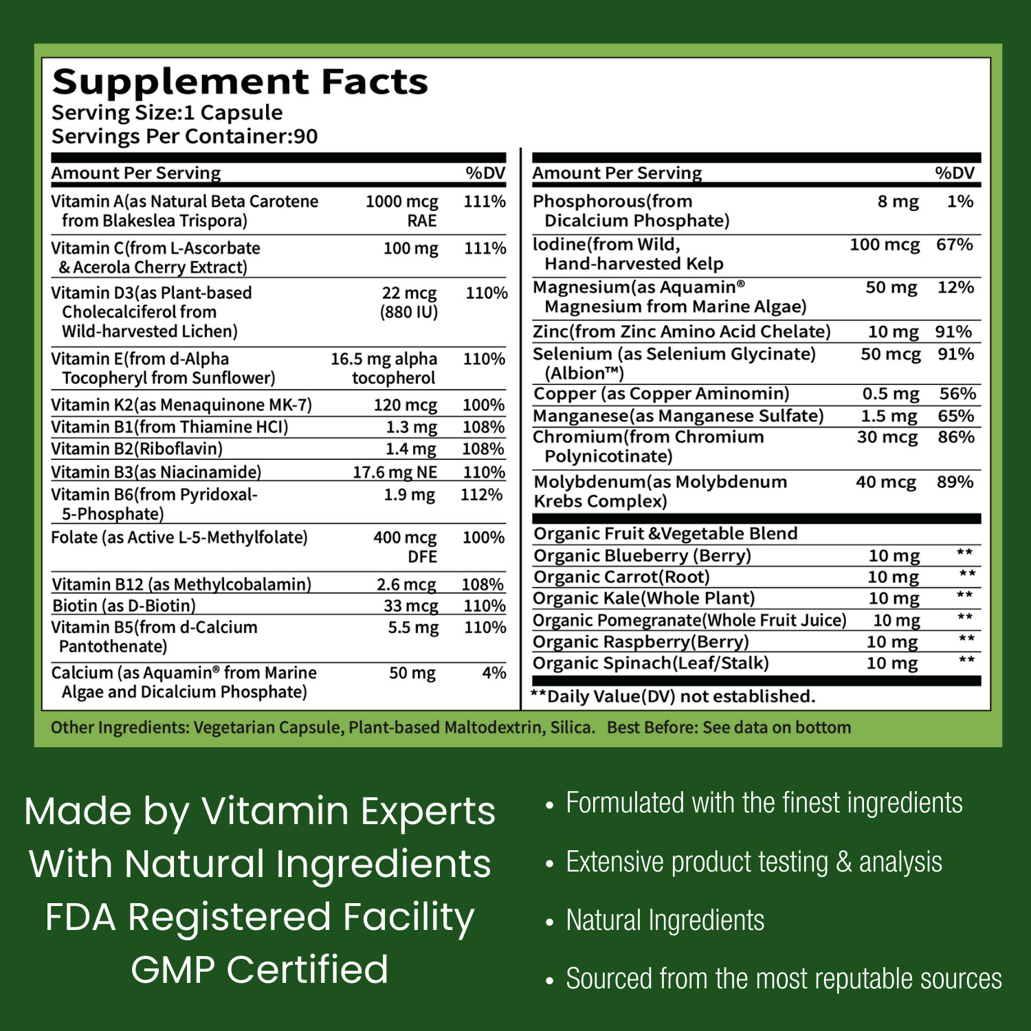 One A Day Men’s Complete Multi-Vitamin Organic Whole Foods Supplement, 90 CAPS