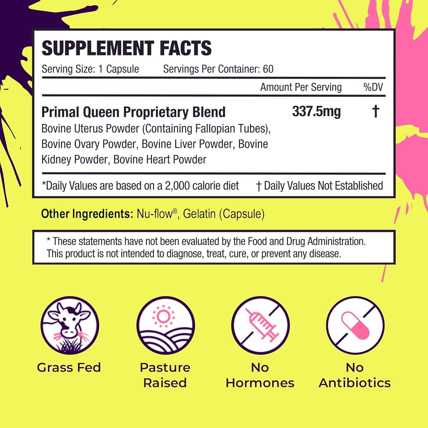 Primal Queen Female-Optimized Beef Organ Superfood Supplement ?C Grass-Fed