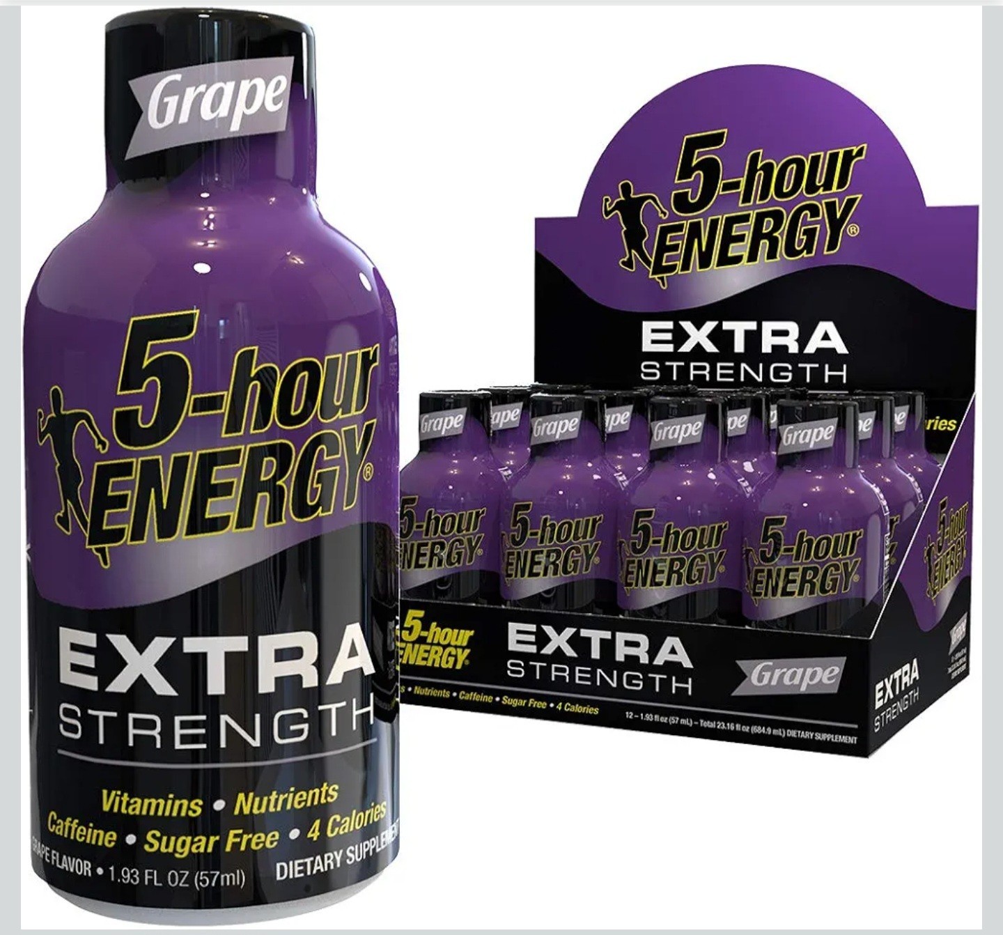 5-hour ENERGY Shots Extra Strength GRAPE Flavor, 12 Pack EXP 02/27