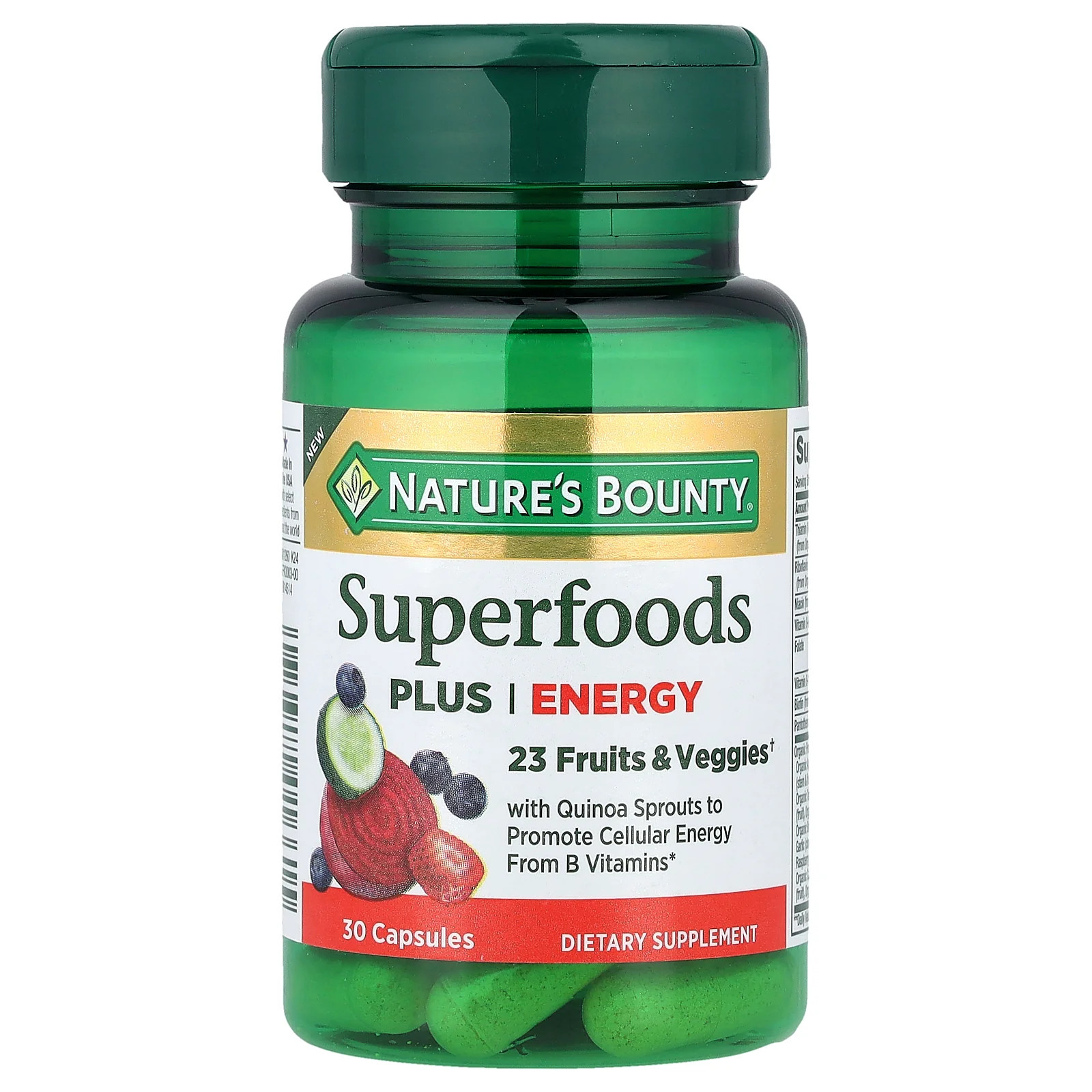2 X Nature’s Bounty, Superfoods Plus Energy, 30 Capsules