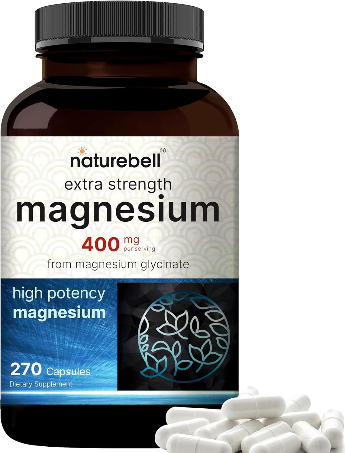 Glicinato De Magnesio De Maxima Potencia 400 Mg 270 Capsulas– 100% Chelated Max