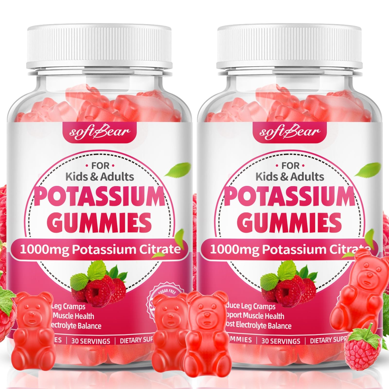 softbear Potassium Citrate 1000mg Gummies – High Absorption Potassium Gummies fo