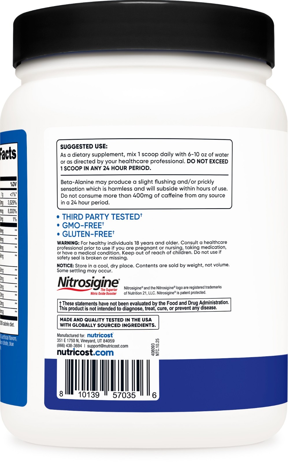 Nutricost Pre-Workout Complex Powder (Blue Raspberry) 60 Serivings