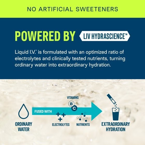 Liquid I.V. Raspberry Melon SugarFree Hydration Multiplier Powdered, 6 Ct Packet