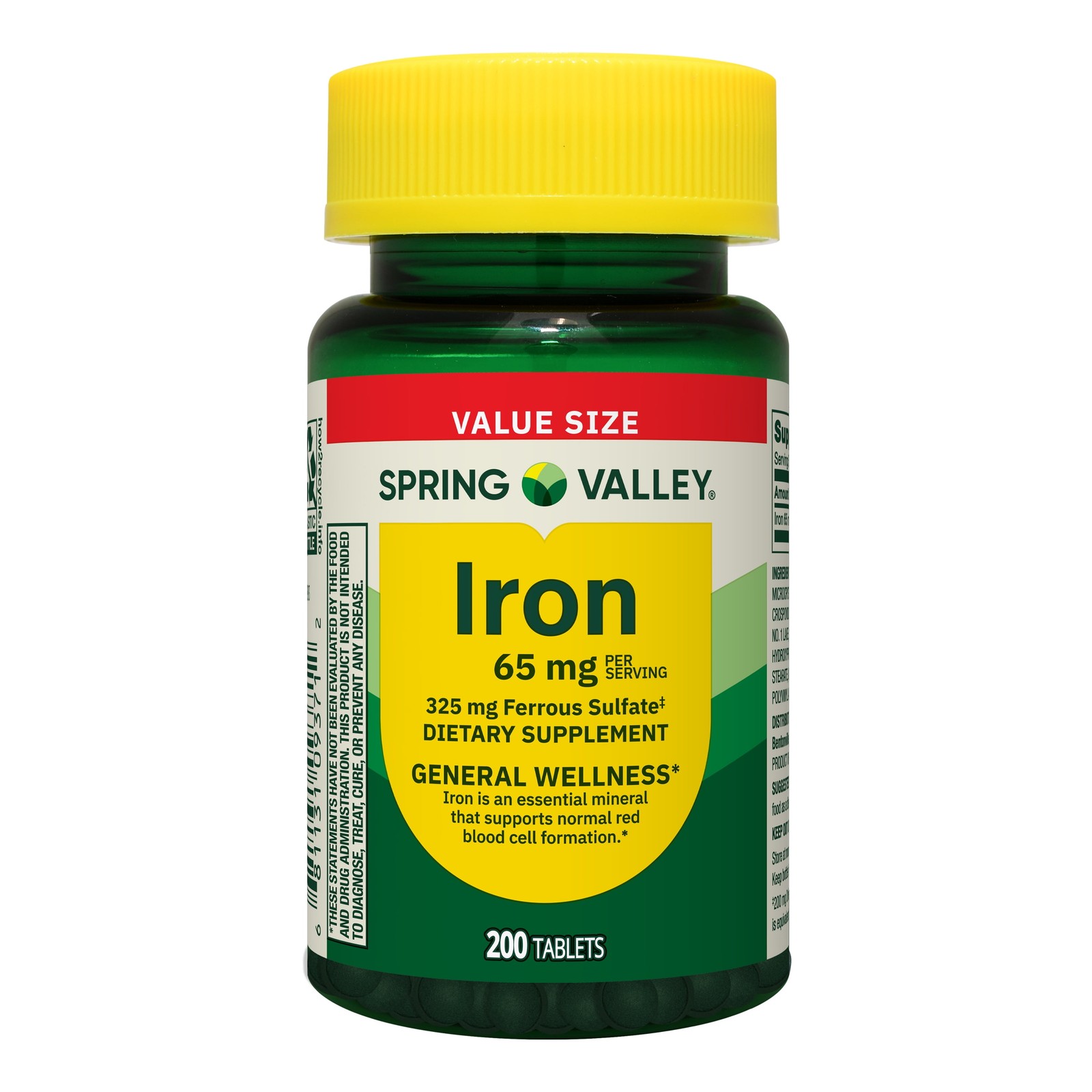 Spring Valley Iron 65 Mg, 200 Ct Total Tablets Pills Tablet Free shipping