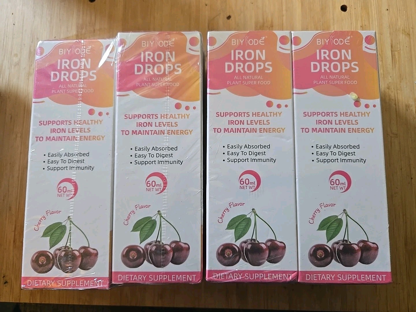 ✅️4 Lot BIYODE Iron Drops All Natural Plant Dietary Supplement Exp June 2027