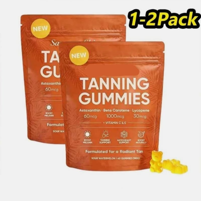 60 Count | Tanning Gummies Astaxanthin Vegan Beta Carotene 1-2PACK Sugar-Free