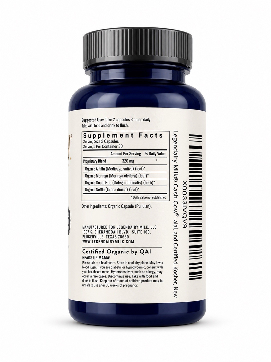 Legendairy Milk Cash Cow Breastfeeding Support 60 Vegan Capsules
