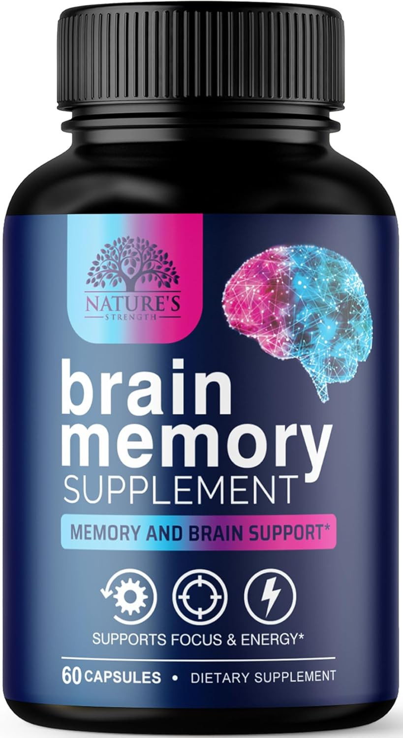 Brain Memory Supplement Pills – 3X Strength Nootropics for Concentration, Clarit