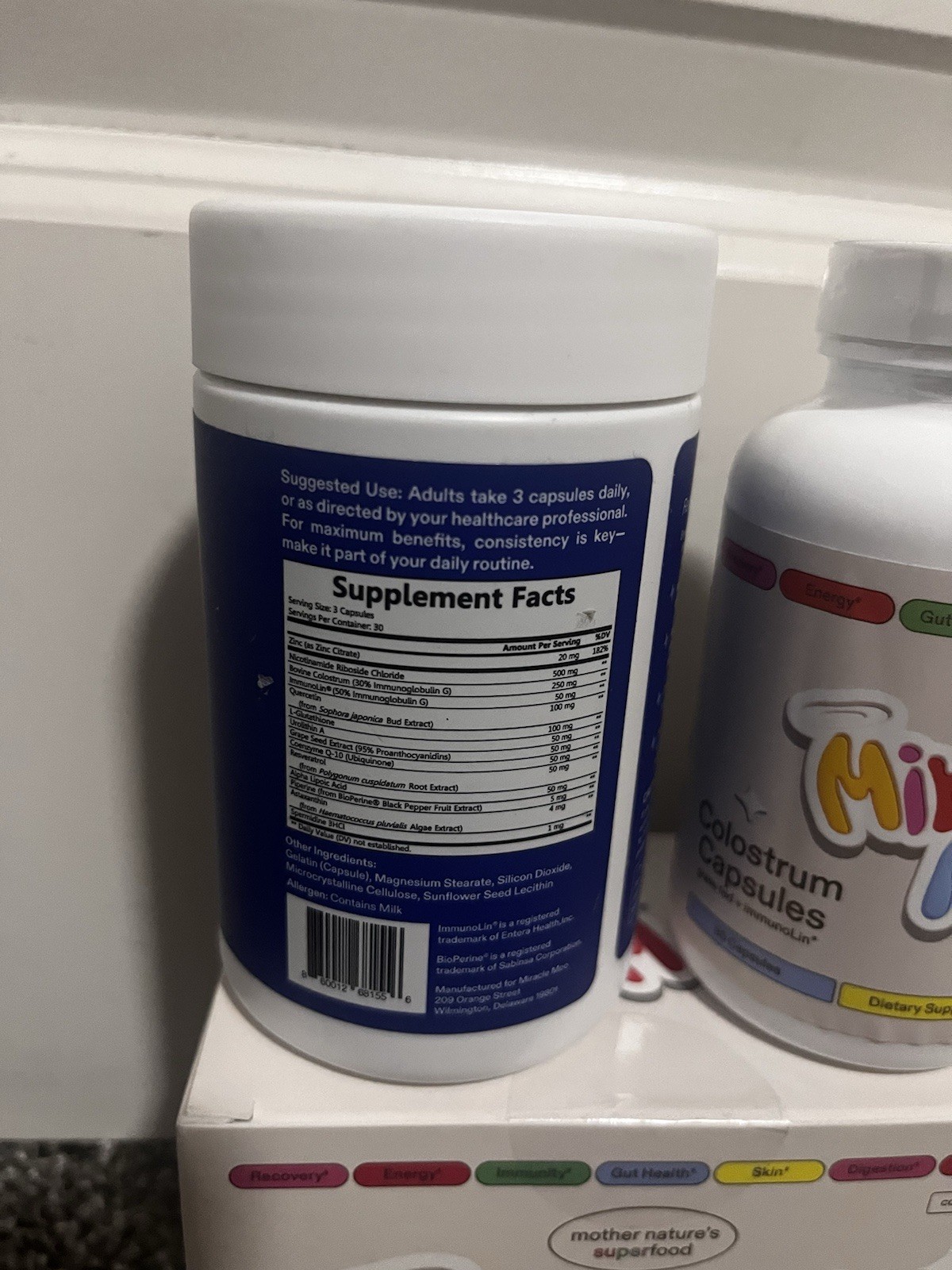 Miracle Moo Immunoglobulin, Bovine Colostrum, Colostrum Capsule, NAD+ Anti Aging