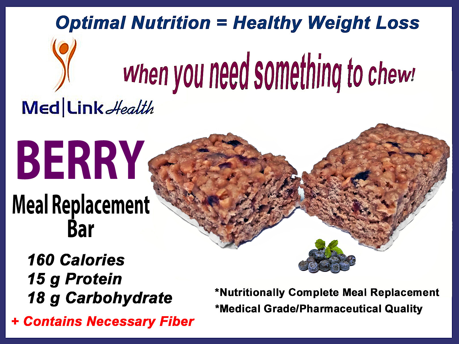 BERRY BAR Weight Loss Meal Replacement | 6 Boxes | SIMILAR TO Optifast® 800