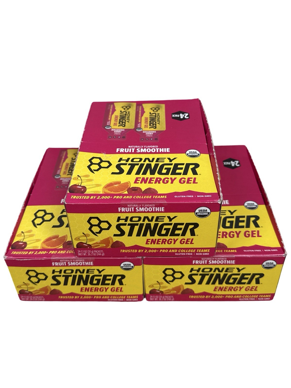 Honey Stinger Organic Energy Gel Fruit Smoothie Flavor (72 Pack) Exp 12/20/2026