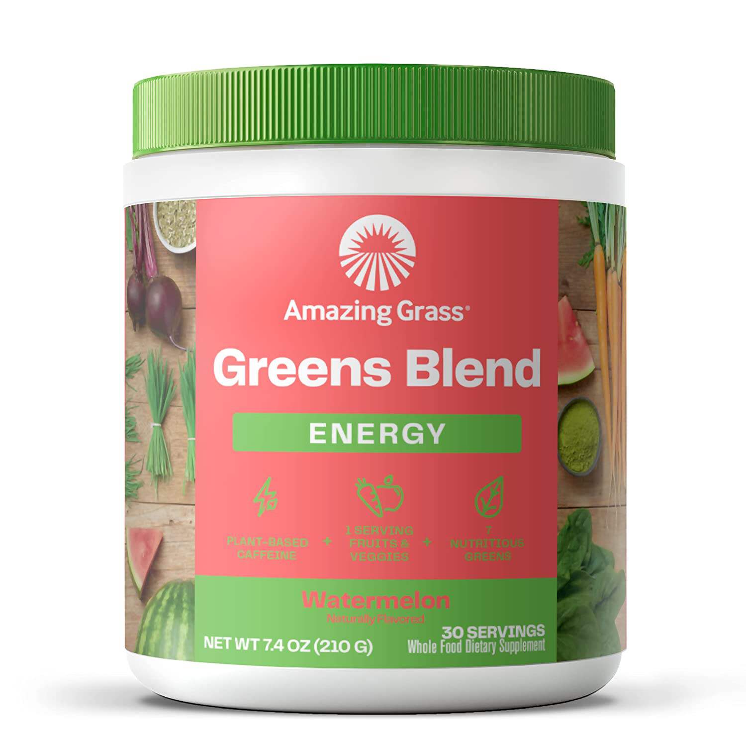 Amazing Grass Greens Blend Energy: Super Greens Powder, Watermelon, 30 Servings