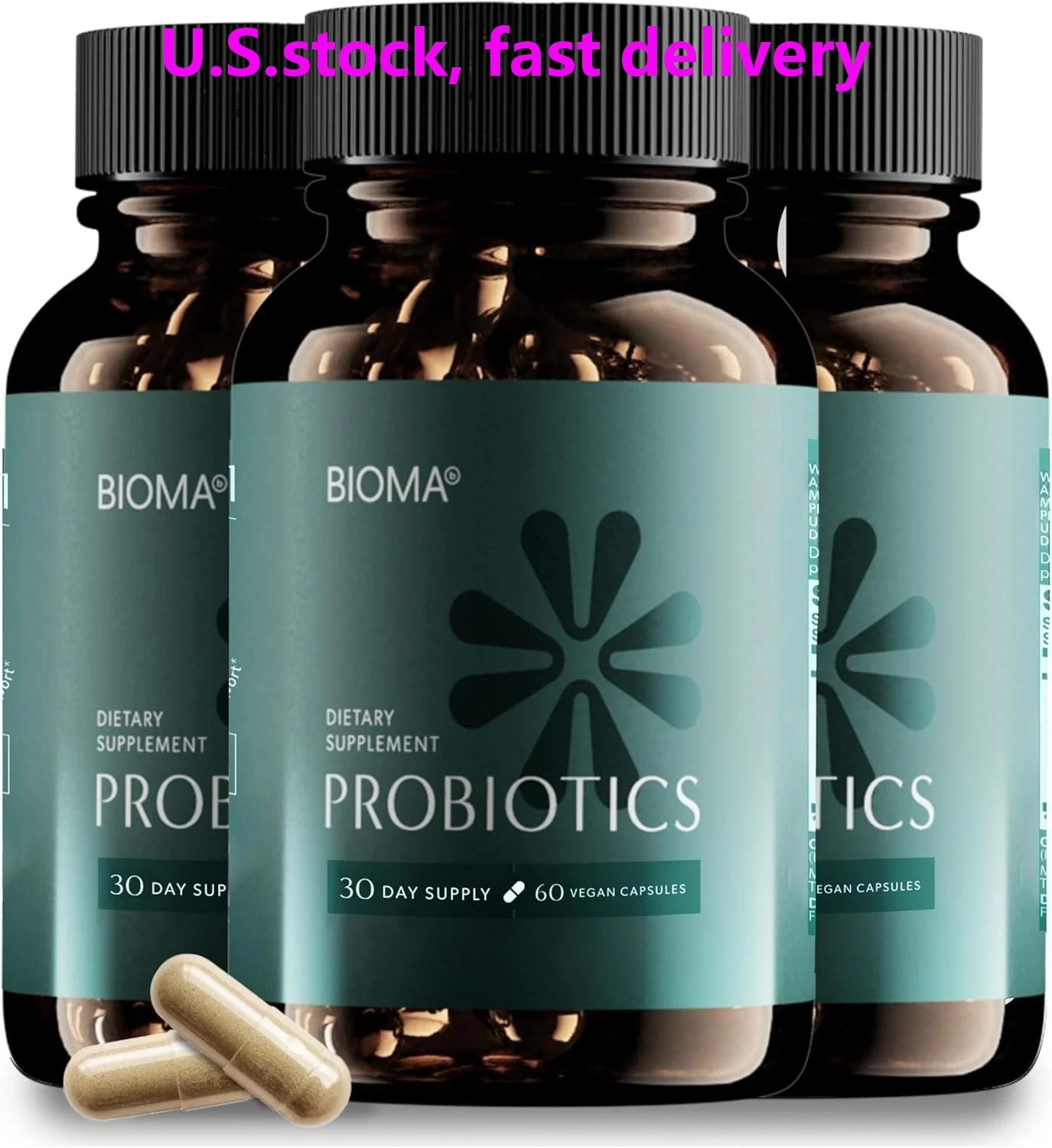3 Pack BIOMA Probiotics Digestive Health Gut Support for Men & Women 180 Caps