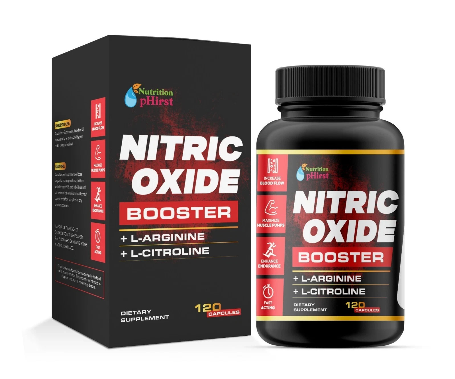 Nitric Oxide Circulation Booster with L-Arginine, L-Citrulline 120 Capsules