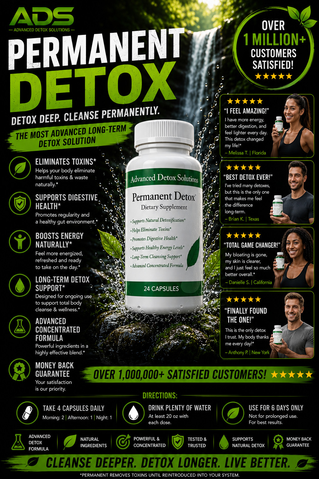 Permanent Detox 24 Capules / Same Day Shipping! / Made in the USA!