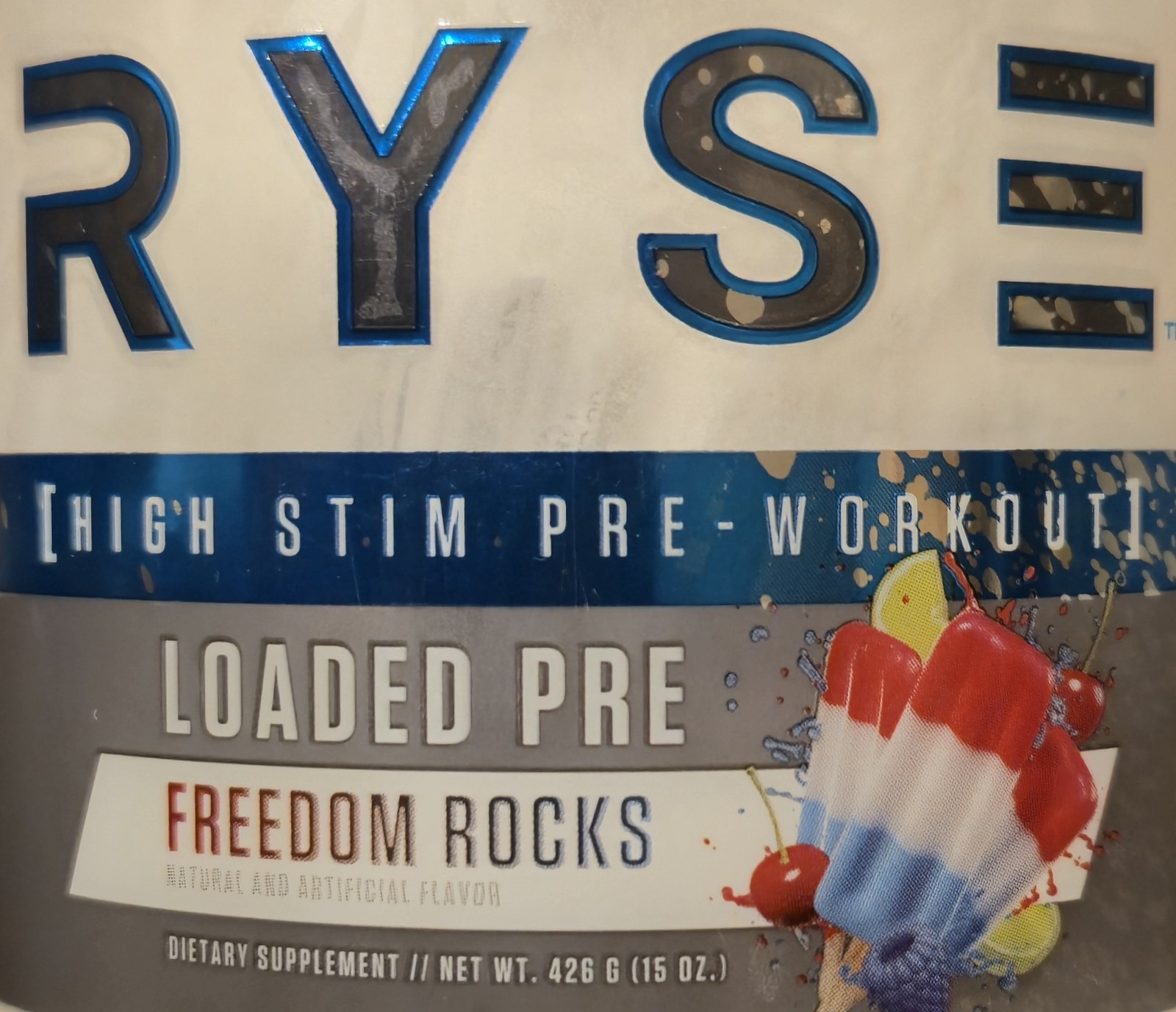 Ryse LOADED PRE-WORKOUT 15 oz Size (30 Servings ) Freedom Rocks BEST BY 09/26