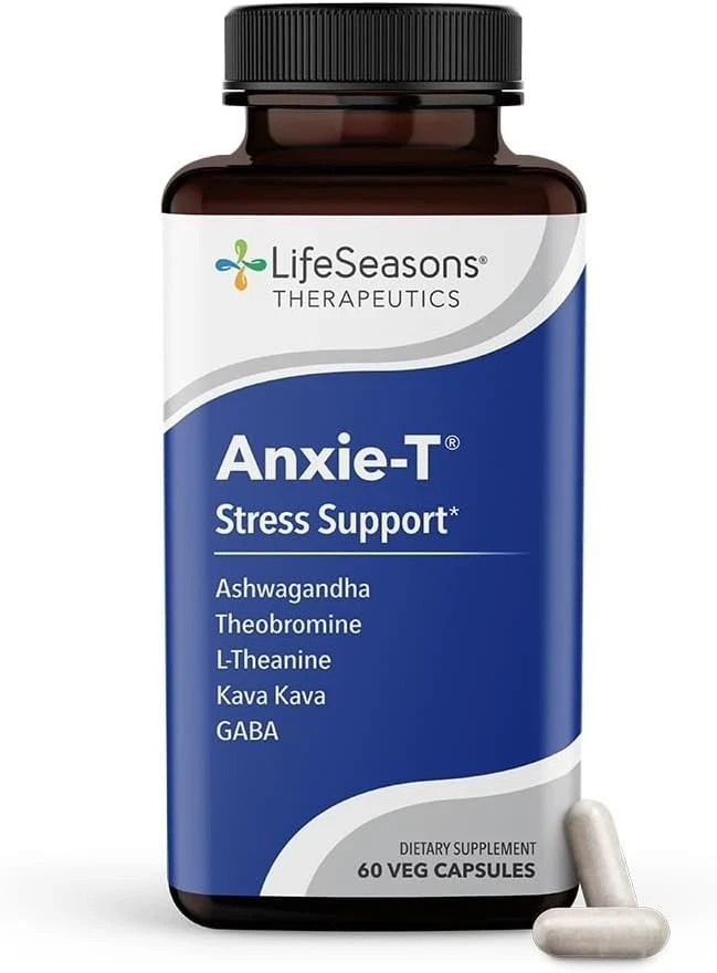 Life Seasons Anxie-T Stress Support – 60 Veg Capsules – Exp 12/2028