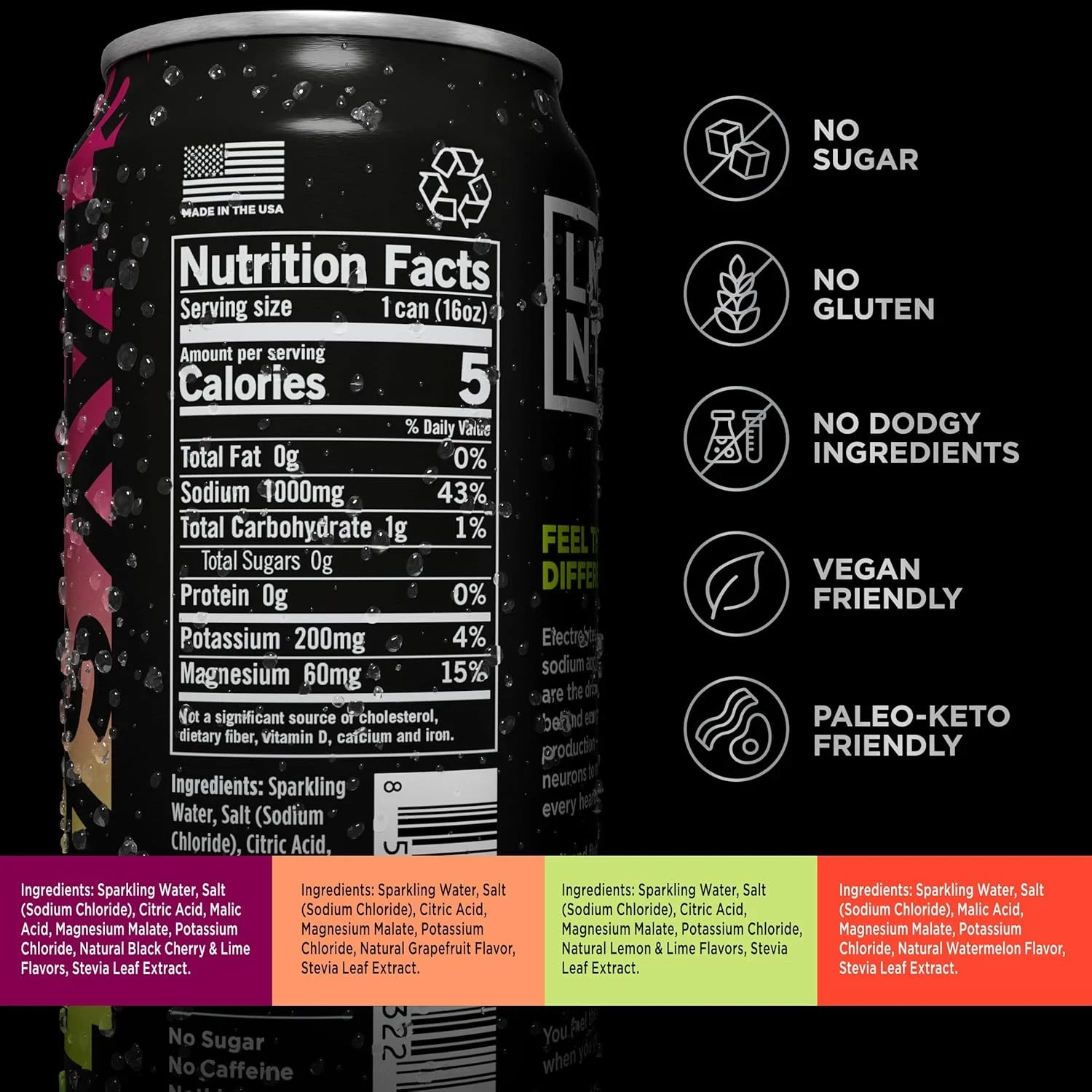 LMNT Sparkling Electrolyte Drink – Variety Pack | 12-Count