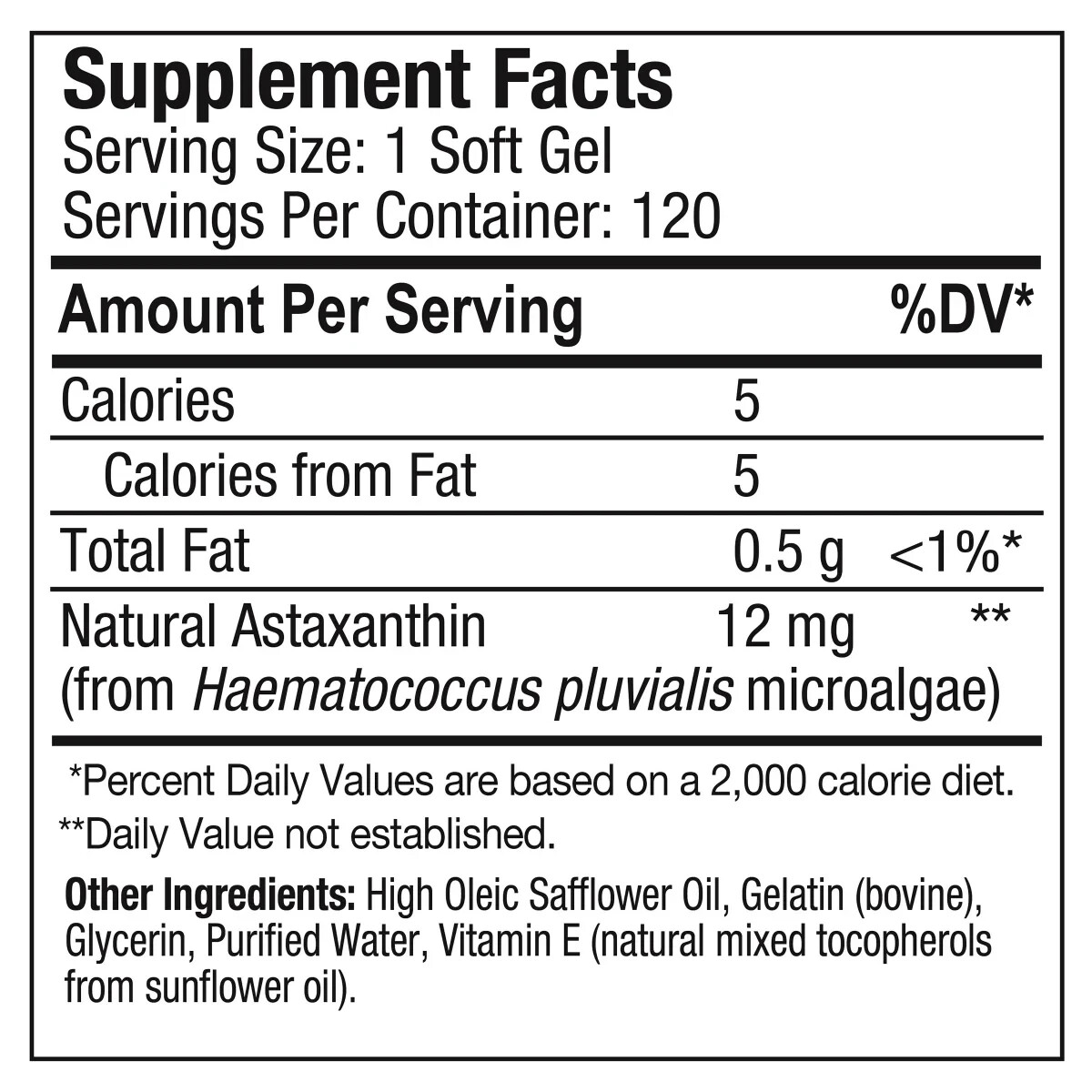 NEW BioAstin Hawaiian Astaxanthin 12 mg., 2 x 120 Soft Gels Exp 2027