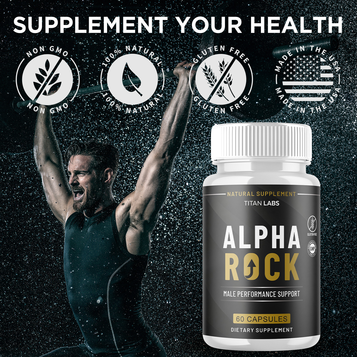 (2 Pack) Alpha Rock Advanced Male Healt Support VItamin AlphaRock 120 Capsules