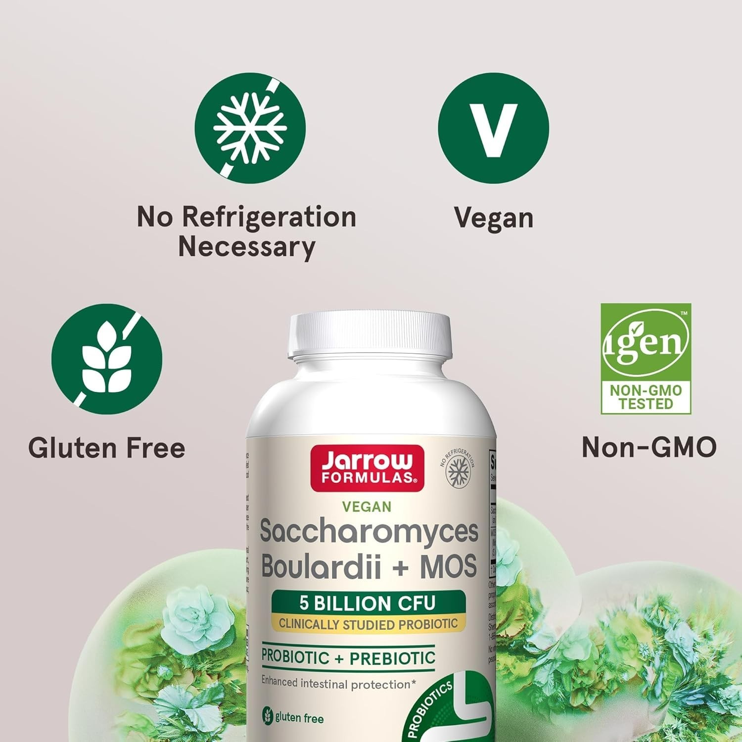 Jarrow Formulas Saccharomyces Boulardii Probiotics + MOS 5 Billion CFU 90 caps