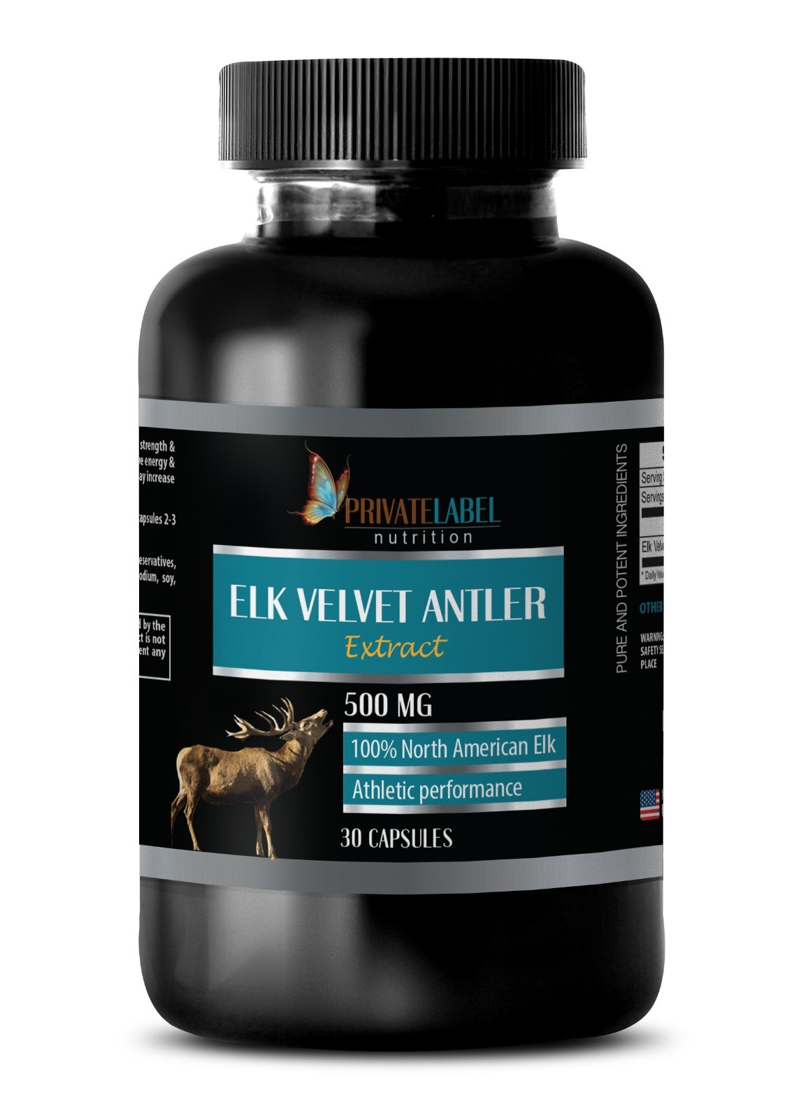 Deer Antler Velvet Extract Powder – Elk Velvet Antler 500mg – 30 Capsules