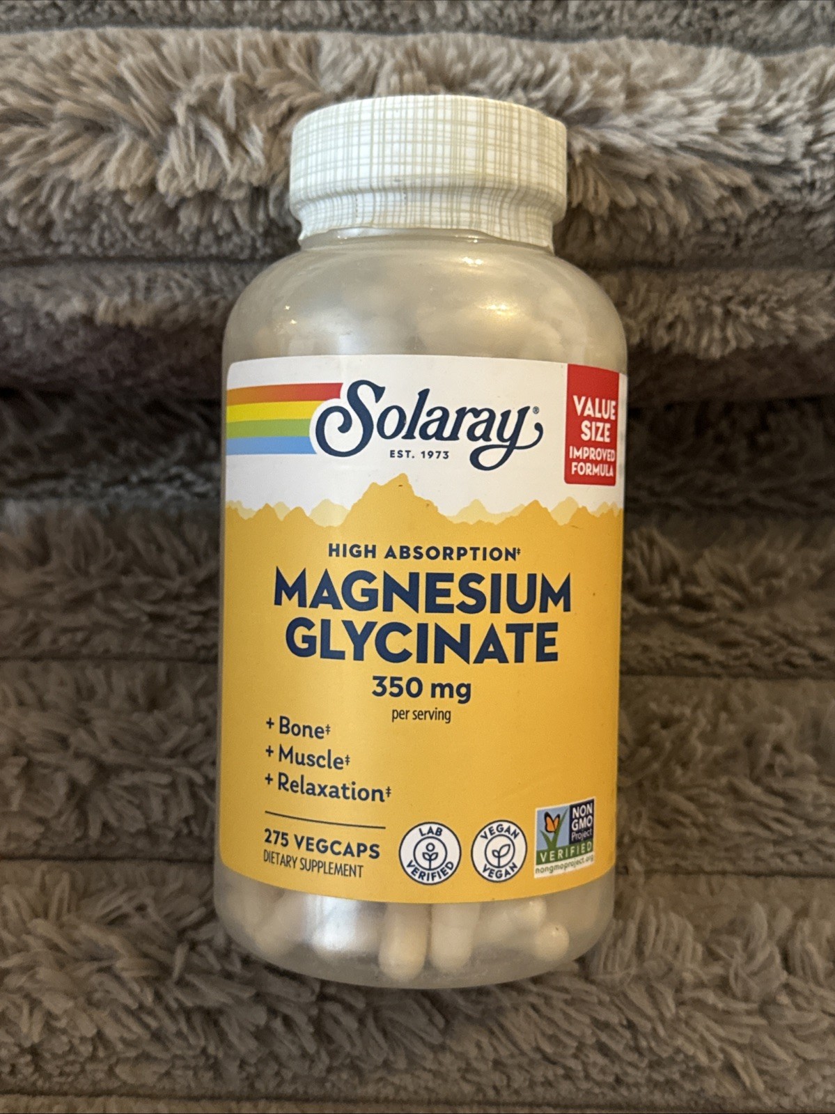Solaray Magnesium Glycinate, New & Improved Fully 275 Count – 07/26 FRESH!