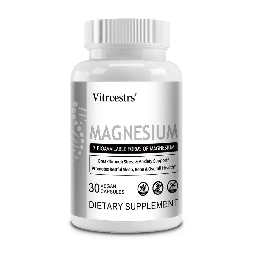 7 in1 Magnesium Suplement 500mg 30/60/120Caps Health ,Heart,Muscle Non-GMO