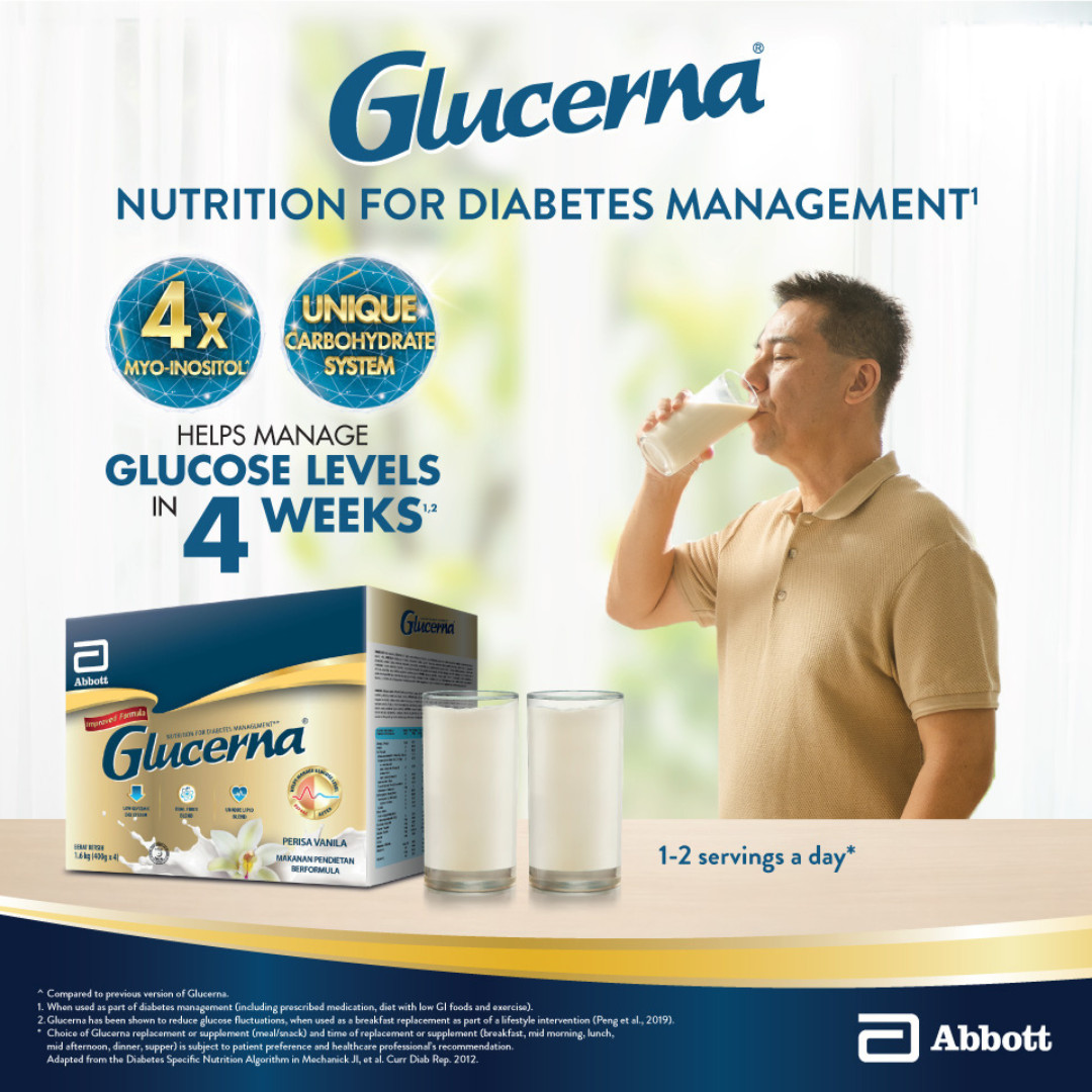 4 X Glucerna Triple Care 800g Diabetic Milk Powder Vanilla Flavour