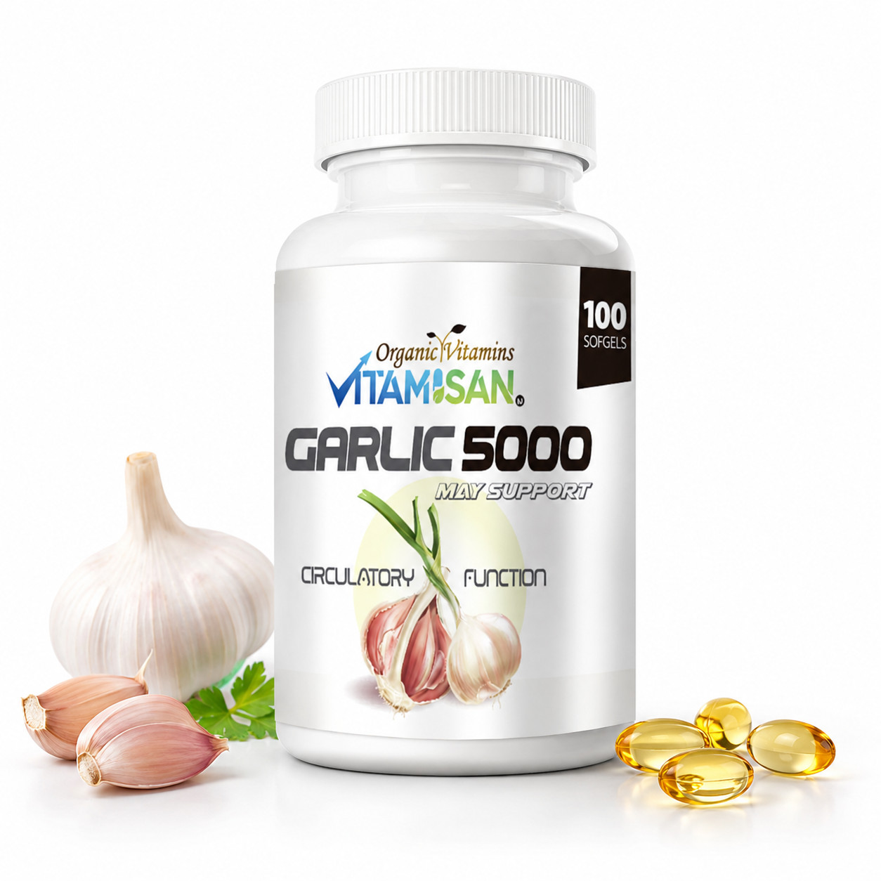 Life Garlic Supplements for Immune Support – 100 Softgels ajo pills low fat