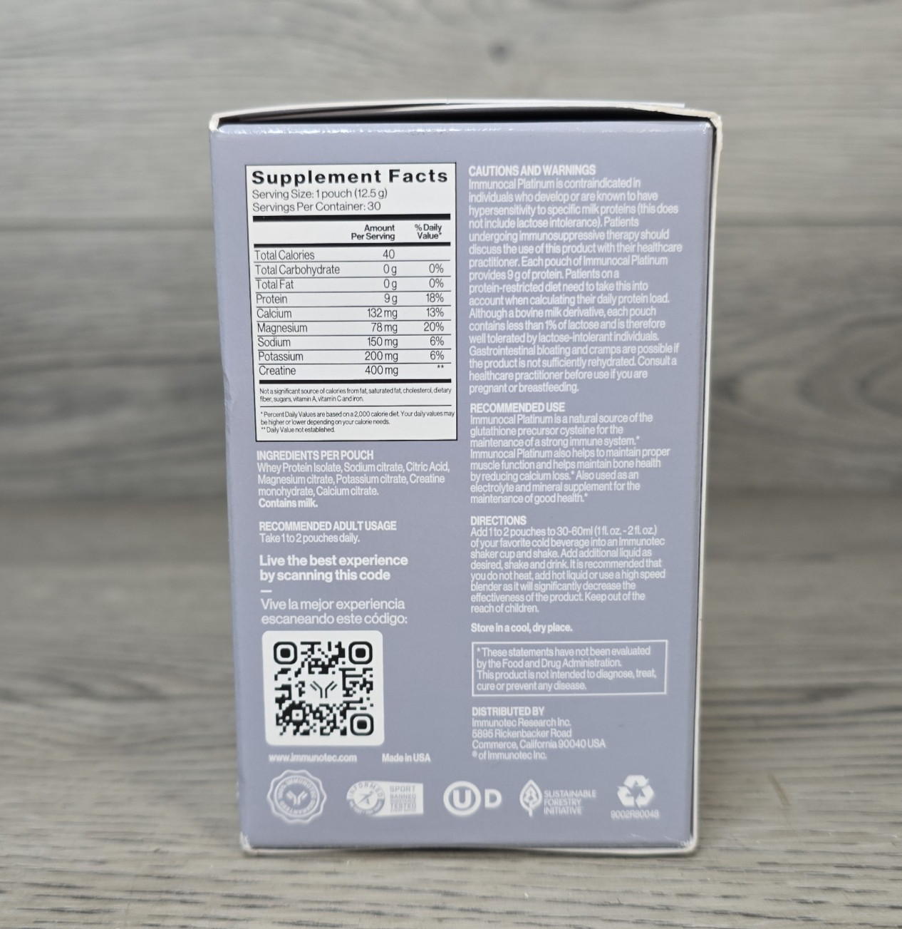 Immunocal Platinum Glutathione Precursor, 30 Pouches by Immunotec, Exp. 01/2028